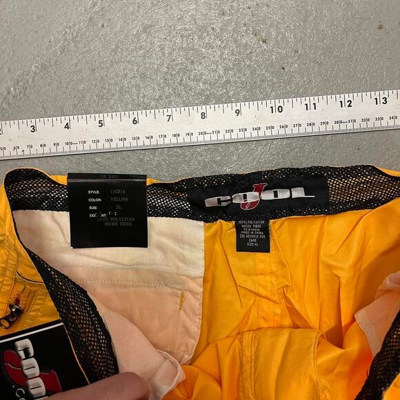 Vintage Baggy Y2k Urban Wide Leg Yellow Rave Windbreaker Skater Pant Men Size XL - Picture 4 of 4